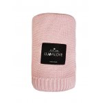 Paturica crosetata din bambus si bumbac model Powder Rose 80x100 cm