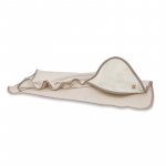 Prosop cu gluga Qmini Beige, 100x100 cm, din bambus si bumbac interlock