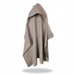 Prosop cu gluga pentru juniori Qmini Mocha, cu urechi si agatatoare, 120x85cm, tricot termo-terry din bambus