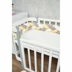 Protectie laterala pentru patut din catifea, impletita, 240 cm Trio Galben