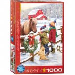 Puzzle 1000 piese Eurographics Christmas Pony by Simon Treadw