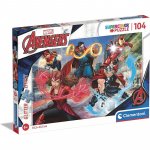 Puzzle 104 piese XXL Clementoni Super Color Glitter Effect Marvel Avengers