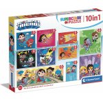 Puzzle 18/30/48/60 piese Clementoni 10 Puzzles DC Super Friends