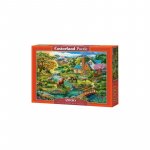 Puzzle 2000 piese Castorland Idyllic House with horses