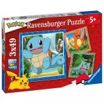 Puzzle 3x49 piese Ravensburger personaje Pokemon