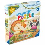 Puzzle 4x35 piese Ravensburger interactiv cu buton sonor pentru testarea rapiditatii animalute jucause