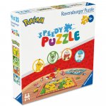 Puzzle 4x35 piese Ravensburger interactiv cu buton wonor pentru testarea rapiditatii Pokemon
