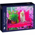 Puzzle 500 piese Bluebird Puzzle Puppy in the Colorful Garden