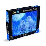 Puzzle 500 piese Ravensburger bufnite lumineaza in intuneric
