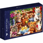 Puzzle Bluebird Adrian Chesterman Kittens in the Potting Shed 3000 piese