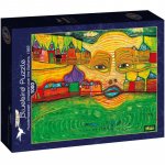 Puzzle Bluebird Friedensreich Hundertwasser Irinaland over the Balkans 1000 piese
