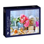 Puzzle Bluebird Pink Peony Flowers 1000 piese