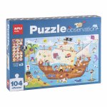 Puzzle de observare corabia piratilor Apli 104 piese
