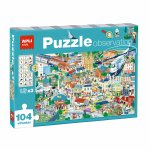 Puzzle de observare cu tematica urbana Apli 104 piese