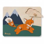 Puzzle din lemn Hauck Fox cu piese imbinate