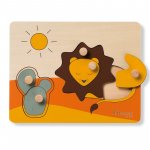 Puzzle din lemn certificat FSC cu piese imbinate Hauck Lion