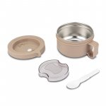 Recipient rotund pentru alimente din otel inoxidabil We Care Bej 850 ml