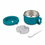 Recipient rotund pentru alimente din otel inoxidabil We Care Verde teal 850 ml