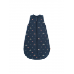 Sac de dormit cocon din bumbac organic 0-3 luni model Rabbit Mood Indigo