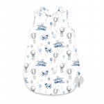 Sac de dormit MimiNu Mini Gray Stars, de iarna, din bumbac, cu fermoar lateral, capse pe umar, 74 cm, 0-6 luni, 2.5 tog