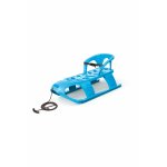 Sanie pentru copii Bezzy Albastra cu scaun ergonomic, sina alunecare din otel, 87x45x26 cm