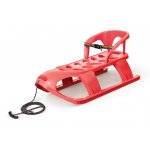 Sanie pentru copii Bezzy Rosie cu scaun ergonomic, sina alunecare din otel, 87x45x26 cm