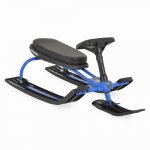 Sanie cu volan Moni Snowy Blue cu scaun moale si cadru metalic,franghie inclusa,greutate admisa 50 kg
