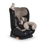 Scaun auto copii Moni Competition Cool Beige certificat I-Size 40-150 cm,sistem de fixare sonor BIP,spatar reglabil,protectie impact lateral,tetiera reglabila 10 pozitii,pernuta gat/jucarie plus si protectie centura incluse