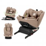 Scaun auto pentru copii i-Size Capella Beige cu isofix, rotativ 360 grade, 0 luni-12 ani, 40-150 cm