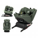 Scaun auto pentru copii i-Size Capella Green cu isofix, rotativ 360 grade, 0 luni-12 ani, 40-150 cm