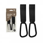 Set 2 carlige universale din piele ecologica neagra pentru carucior