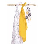 Set 3 piese pentru bebelusi din muselina Sensillo Trio Forest EG-0104 cu paturica,scutec si prosopel 120x120 cm/60x80 cm/38x38 cm,material bumbac moale si absorbant