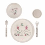 Set 5 piese Reer Growing vesela pentru mancarea copiilor din materiale naturale