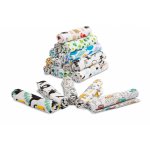 Set 5 scutece tetra Sensillo Boy 70x80 cm,din bumbac ecologic cu imprimeu colorat,absorbante si moi