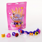 Set bratara si inel cu talismane pop it Plip Charms roz