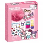 Set cosmetic machiaj si accesorii Hello Kitty & friends cu breloc pompom