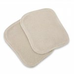 Set de 2 lavete Qmini Mocha Cream si Warm Beige pentru ingrijirea corpului bebelusului, din bambus si muselina