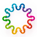 Set de constructie creativa cu elemente flexibile din silicon Plip Links
