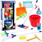 Set de curatenie pentru copii cu 11 piese, galeata cu maner si accesorii esentiale incluse