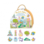 Set de joaca cu 10 figurine din lemn, portabil Micul Print
