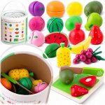 Set de legume din lemn cu velcro Ricokids 18 elemente