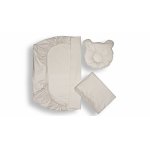 Set lenjerie pentru patut si pernuta pentru formarea capului bebelusului SomnArt Gri deschis din bumbac 120x60 cm