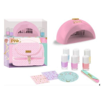 Set manichiura copii cu geanta si accesorii pentru unghii pink it