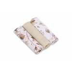 Set 3 scutece din muselina Sensillo Leaves Beige 60x80 cm EG-0005,material din bumbac,moale,absorbant
