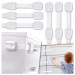 Sistem siguranta copii pentru sertare si dulapuri, blocator electrocasnice, cu siguranta pentru copii, white