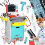 Statie medicala ekg mobila pentru copii cu sunete si lumini, Ikonka, dimensiune 85.5 x 43 x 60cm, cu 34 elemente specifice incluse