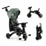 Tricicleta pentru copii Kinderkraft Jazz 2 Green, pliabila, scaun rotativ, spatar reglabil, maner ajustabil