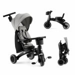 Tricicleta pentru copii Kinderkraft Jazz 2 Grey, pliabila, scaun rotativ, spatar reglabil, maner ajustabil