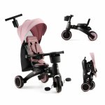 Tricicleta pentru copii Kinderkraft Jazz 2 Pink, pliabila, scaun rotativ, spatar reglabil, maner ajustabil