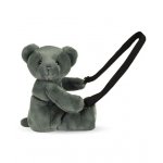 Ursulet din plus geanta crossbody adorabila, 30 cm, kaki